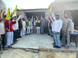राजपाल सिंह के समर्थन में भारतीय किसान यूनियन संयुक्त मोर्चा द्वारा थाने का  किया गया घेराव