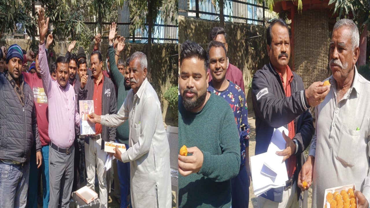 बजट में आउटसोर्सिंग कर्मचारियों का वेतन वृद्धि करने पर भावाधस ने बांटी मिठाई
