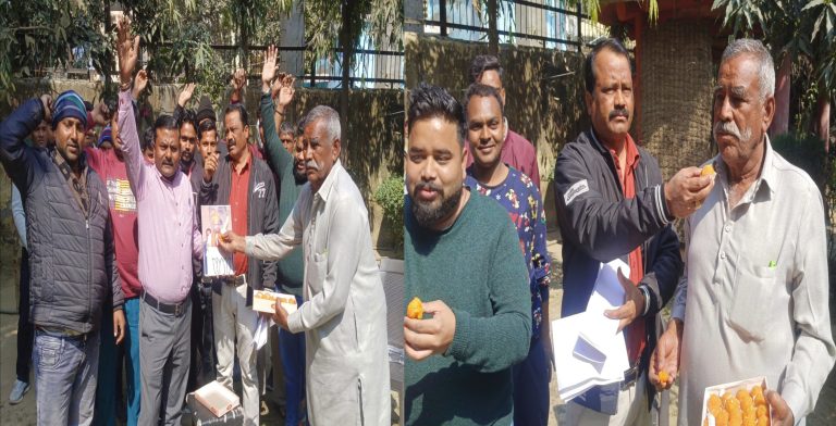 बजट में आउटसोर्सिंग कर्मचारियों का वेतन वृद्धि करने पर भावाधस ने बांटी मिठाई